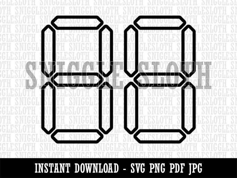 Digital Numbers Seven Segment Display Electronics Clipart Digital Download SVG PNG JPG PDF Cut Files