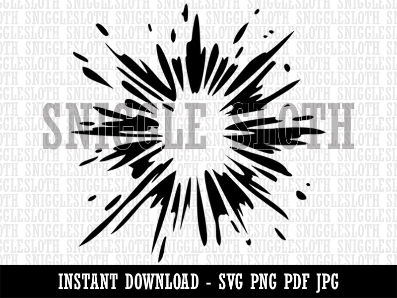 Explosion Splash Streaks Clipart Digital Download SVG PNG JPG PDF Cut Files