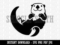 Floating Sea Otter Clipart Digital Download SVG PNG JPG PDF Cut Files