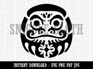 Japanese Daruma Doll Zen Buddhism Bodhidharma Clipart Digital Download SVG PNG JPG PDF Cut Files