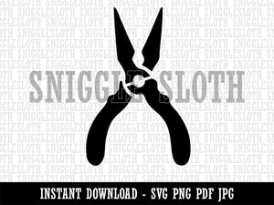 Long Nose Pliers Hand Tool Clipart Digital Download SVG PNG JPG PDF Cut Files