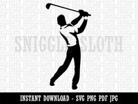 Man Swinging Golf Club Clipart Digital Download SVG PNG JPG PDF Cut Files
