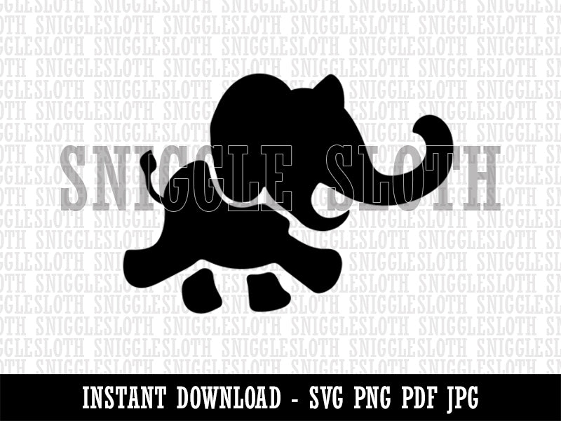 Marching Baby Elephant Clipart Digital Download SVG PNG JPG PDF Cut Files