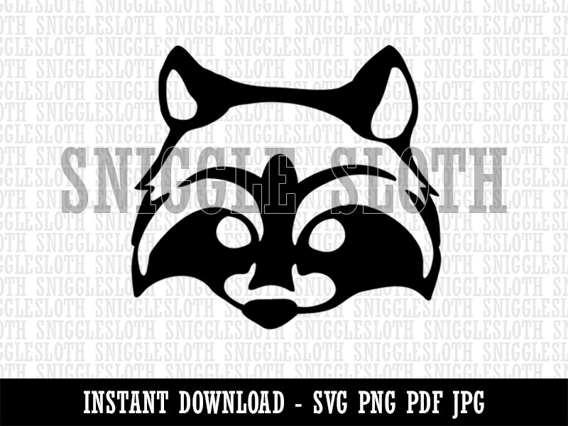 Masked Raccoon Trash Panda Head Clipart Digital Download SVG PNG JPG PDF Cut Files
