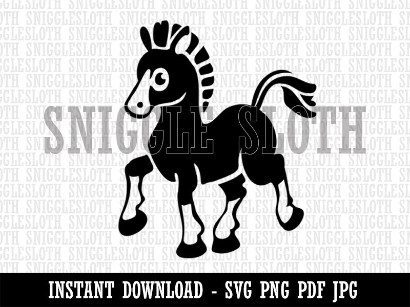 Prancing Pony Horse Mule Clipart Digital Download SVG PNG JPG PDF Cut Files