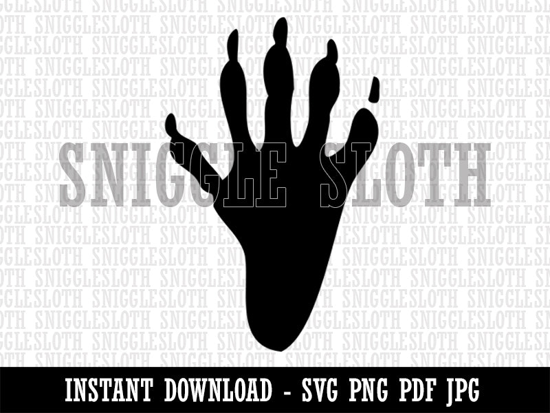 Raccoon Trash Panda Foot Print Clipart Digital Download SVG PNG JPG PDF Cut Files