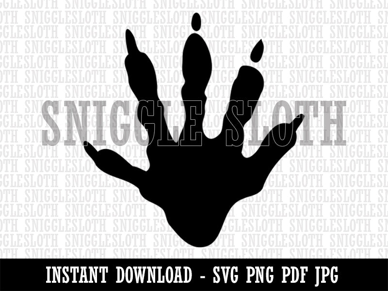 Raccoon Trash Panda Hand Print Clipart Digital Download SVG PNG JPG PDF Cut Files
