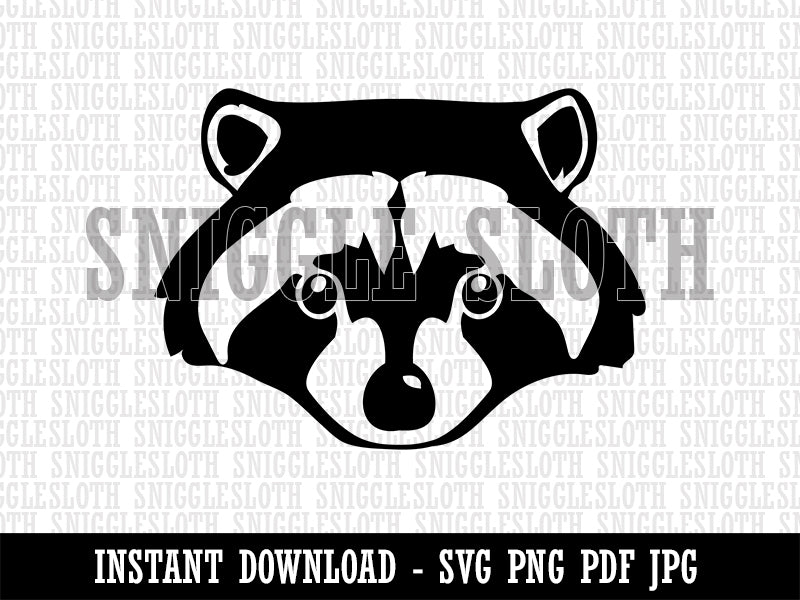 Raccoon Trash Panda Head Clipart Digital Download SVG PNG JPG PDF Cut Files