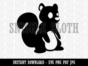 Sitting Squirrel Cartoon Critter Clipart Digital Download SVG PNG JPG PDF Cut Files