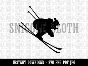 Skiing Ski Tuck Bully Bullet Stance Downhill Clipart Digital Download SVG PNG JPG PDF Cut Files