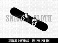 Snowboard with Boot Bindings Clipart Digital Download SVG PNG JPG PDF Cut Files
