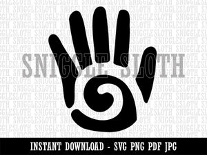 Southwestern Style Tribal Hand with Swirl Clipart Digital Download SVG PNG JPG PDF Cut Files