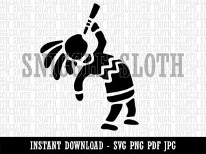Southwestern Style Tribal Kokopelli Fertility Deity God Clipart Digital Download SVG PNG JPG PDF Cut Files