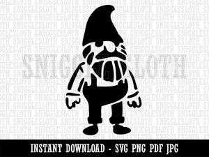 Stoic Standing Garden Gnome Man Clipart Digital Download SVG PNG JPG PDF Cut Files
