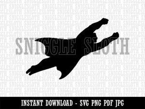 Super Hero Man Flying with Arms Out Clipart Digital Download SVG PNG JPG PDF Cut Files