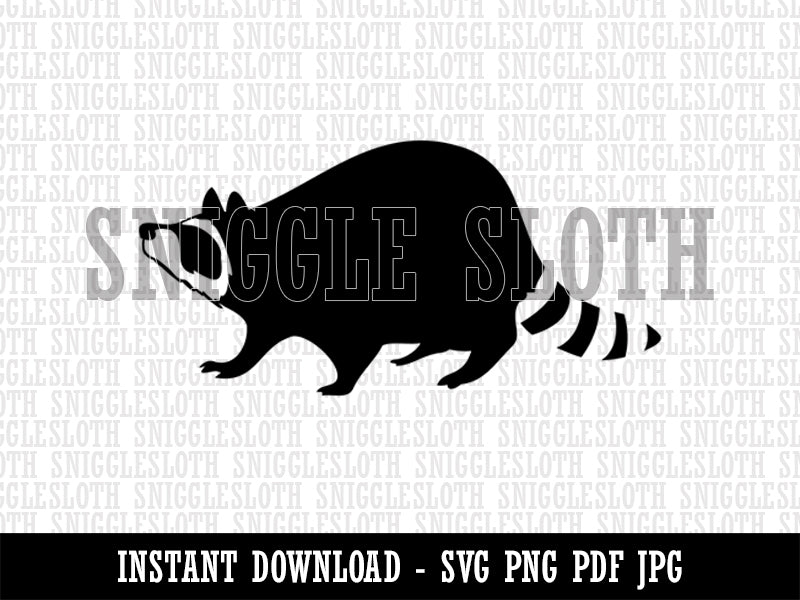 Wandering Raccoon Trash Panda Clipart Digital Download SVG PNG JPG PDF Cut Files