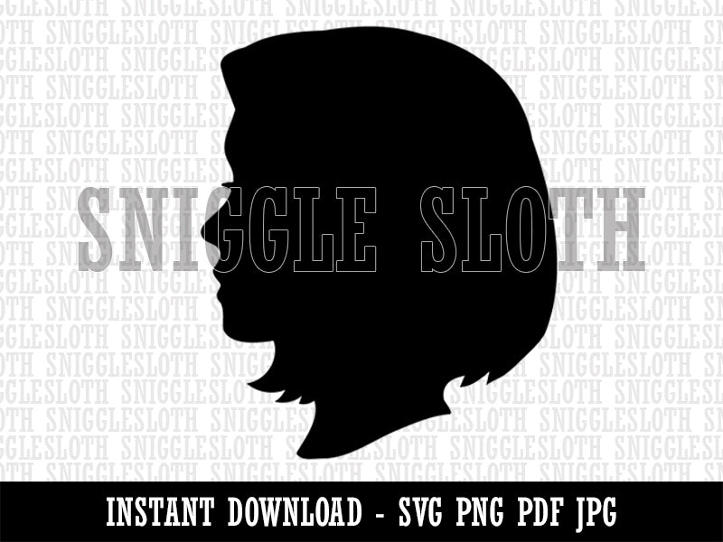 Woman Head Silhouette Clipart Digital Download SVG PNG JPG PDF Cut Files