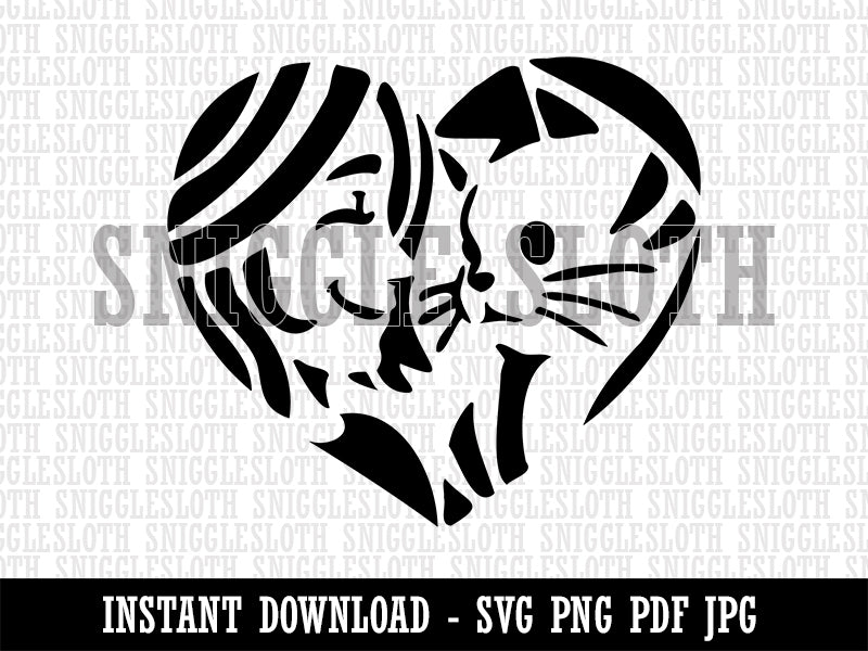 Woman with Cat Kitten Pet in Heart Clipart Digital Download SVG PNG JPG PDF Cut Files