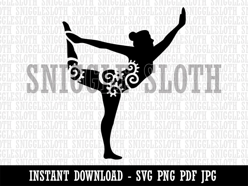 Yoga Pose Natarajasana Dancers Pose Clipart Digital Download SVG PNG JPG PDF Cut Files