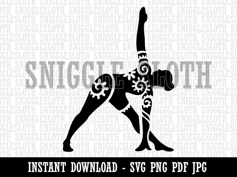 Yoga Pose Trikonasana Triangle Pose Clipart Digital Download SVG PNG JPG PDF Cut Files