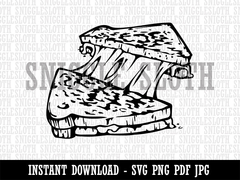 Grilled Cheese Sandwich Toast Clipart Digital Download SVG PNG JPG PDF Cut Files