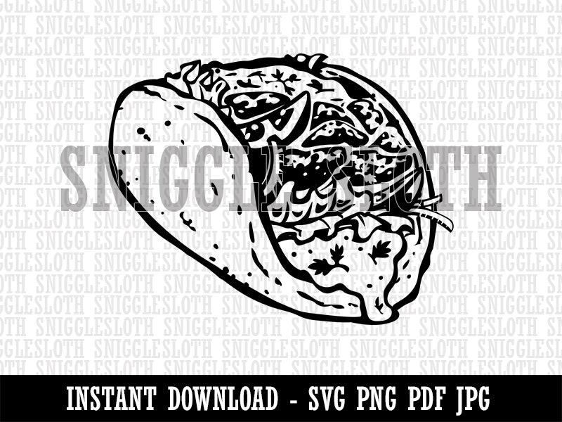 Gyro Greek Lamb Beef Sandwich Pita Wrap Clipart Digital Download SVG PNG JPG PDF Cut Files
