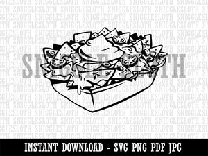 Nachos Tortilla Chips Mexican Food with Sour Cream Clipart Digital Download SVG PNG JPG PDF Cut Files