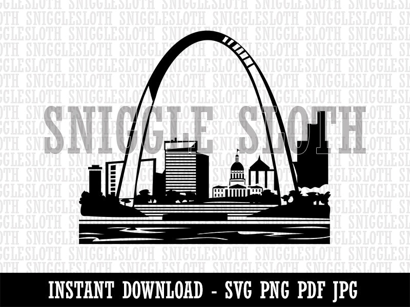 St Louis Gateway Arch Missouri Landmark Clipart Digital Download SVG PNG JPG PDF Cut Files