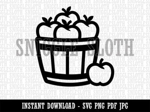 Basket of Apples Fruit Fall Clipart Digital Download SVG PNG JPG PDF Cut Files
