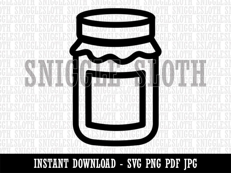 Canning Mason Jar Clipart Digital Download SVG PNG JPG PDF Cut Files