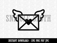 Envelope with Wings Heart Letter Mail Clipart Digital Download SVG PNG JPG PDF Cut Files