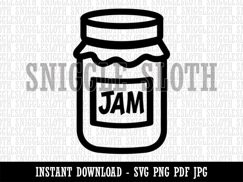 Jar of Jam Jelly Canning Clipart Digital Download SVG PNG JPG PDF Cut Files