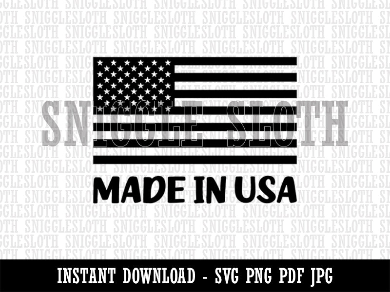 Made in USA America Flag Clipart Digital Download SVG PNG JPG PDF Cut Files