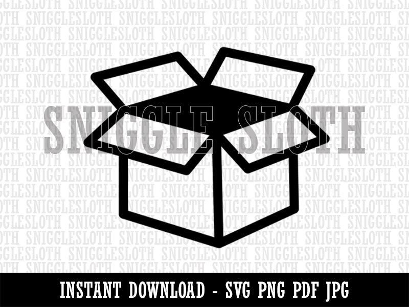 Open Box Package Shipping Clipart Digital Download SVG PNG JPG PDF Cut Files