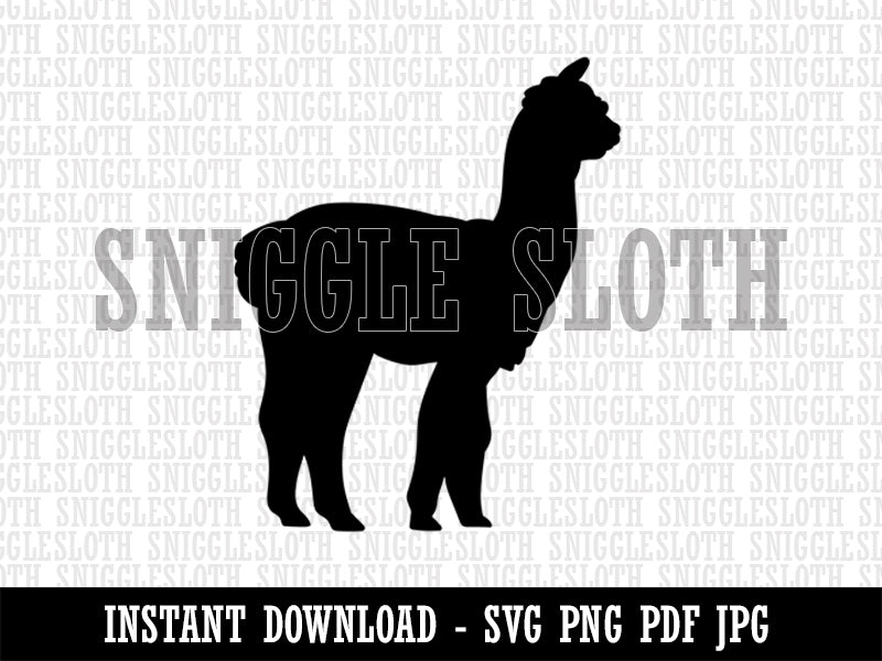 Alpaca Silhouette Clipart Digital Download SVG PNG JPG PDF Cut Files