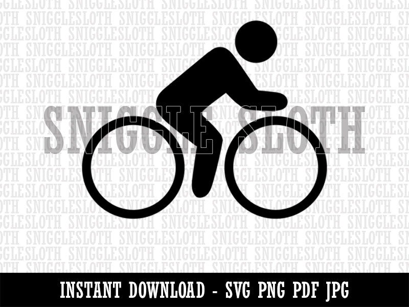 Biking Cycling Bicycle Bike Icon Clipart Digital Download SVG PNG JPG PDF Cut Files