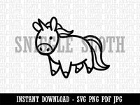 Chibi Unicorn Standing Clipart Digital Download SVG PNG JPG PDF Cut Files