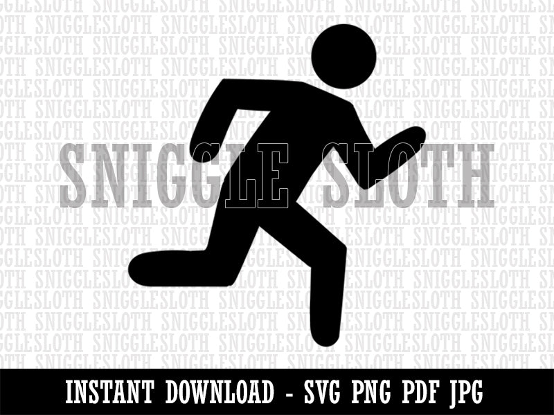 Running Icon Marathon Runner Clipart Digital Download SVG PNG JPG PDF Cut Files