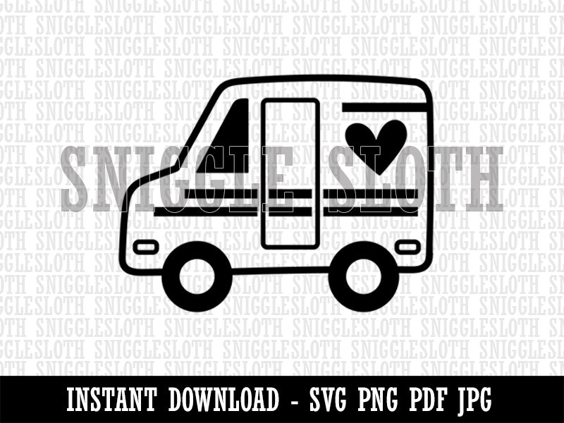 Mail Shipping Delivery Truck with Heart Clipart Digital Download SVG PNG JPG PDF Cut Files