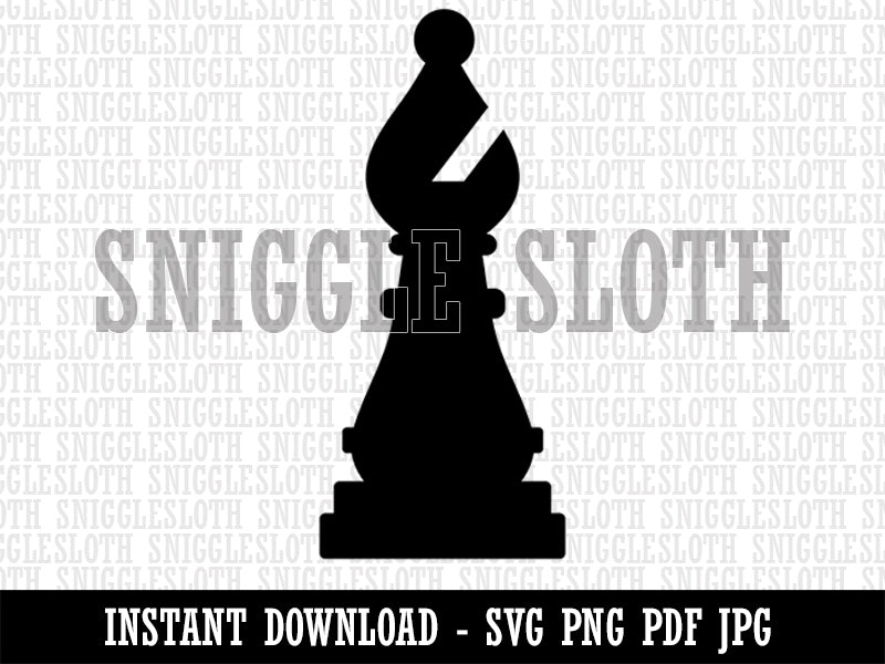 Chess Bishop Piece Clipart Digital Download SVG PNG JPG PDF Cut Files