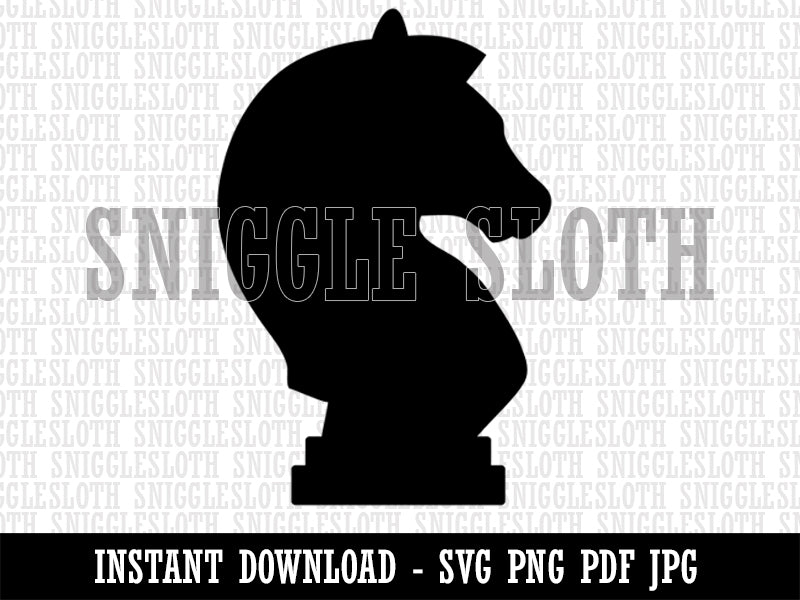Chess Knight Piece Clipart Digital Download SVG PNG JPG PDF Cut Files