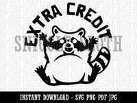 Extra Credit Raccoon Trash Panda Teacher Student Clipart Digital Download SVG PNG JPG PDF Cut Files