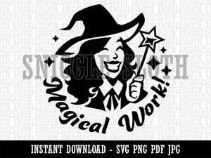 Magical Work Witch Wizard Mage Teacher Student Clipart Digital Download SVG PNG JPG PDF Cut Files