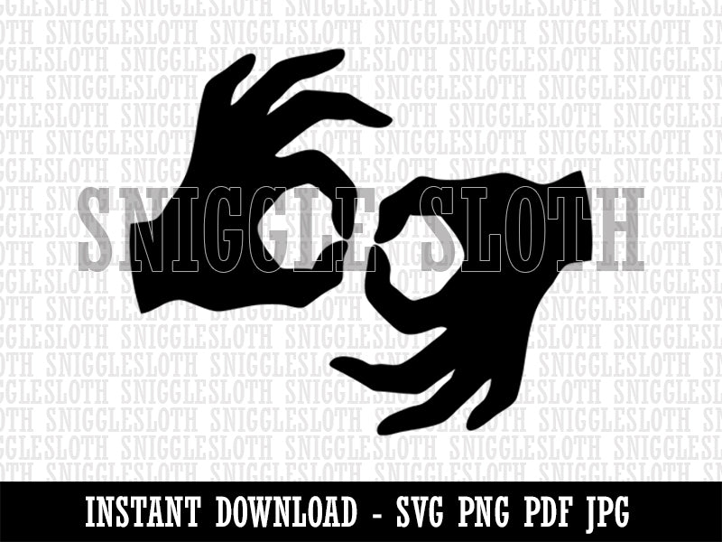 Sign Language Interpreters Symbol Deaf Hearing Impaired Clipart Digital Download SVG PNG JPG PDF Cut Files