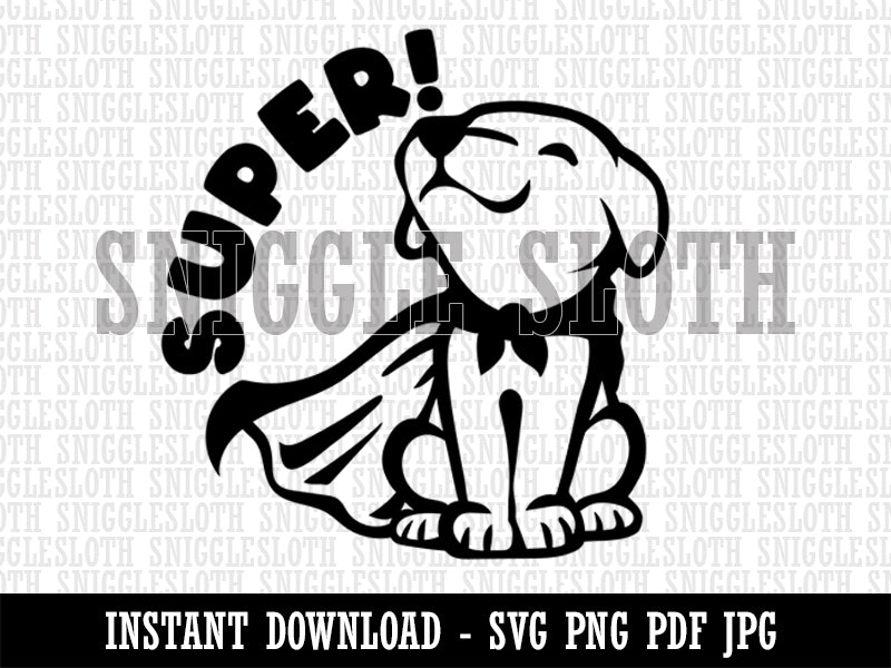 Super Dog with Cape Teacher Student Clipart Digital Download SVG PNG JPG PDF Cut Files