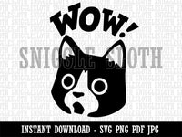 Wow Surprised Cat Teacher Student Clipart Digital Download SVG PNG JPG PDF Cut Files