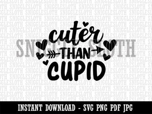 Cuter Than Cupid Valentine's Day Clipart Digital Download SVG PNG JPG PDF Cut Files