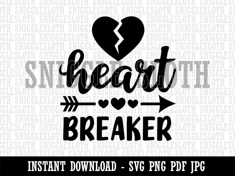 Heart Breaker Love  Valentine's Day Clipart Digital Download SVG PNG JPG PDF Cut Files