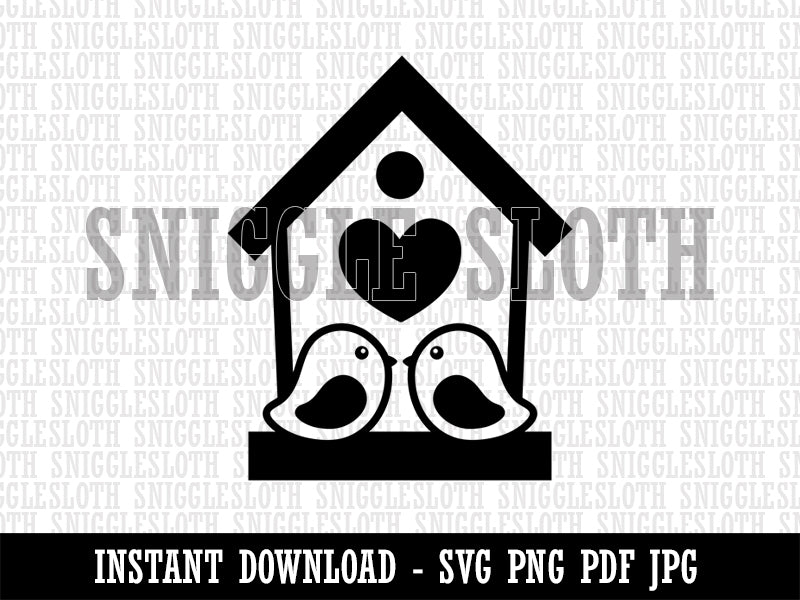 Valentine Bird House Valentine's Day Clipart Digital Download SVG PNG JPG PDF Cut Files
