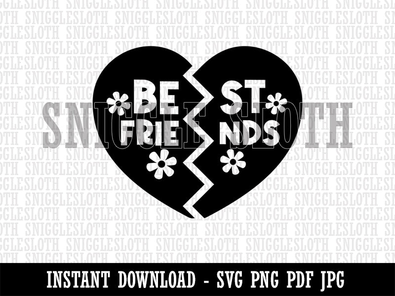 Best Friends Heart Valentine's Day Clipart Digital Download SVG PNG JPG PDF Cut Files